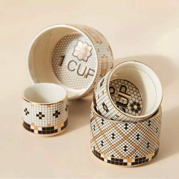 Anthropologie BISTRO TILE Collection Measuring Cups | Set Of 4 | NWT - Picture 2 of 10